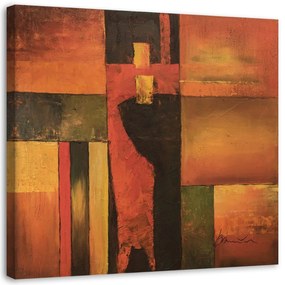 Obraz na plátně Abstraktní oranžová hnědá - 60x60 cm