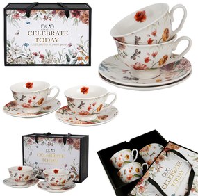 Porcelánová šálka na nohe s podšálkou Royal Rebecca 250 ml sada 2ks