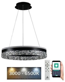 NEDES LED Stmievateľný luster na lanku LED/80W/230V 3000-6500K čierna + diaľkové ovládanie TA2301/B
