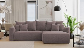 Rohová sedačka Baria (P) (tmavohnedá). Akcia -20%. Vlastná spoľahlivá doprava až k Vám domov. 1133084