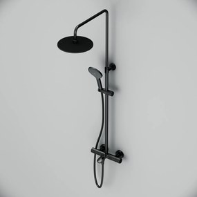 Sprchový systém AM.PM Like F07LA522 s termostatickou vaňovou a sprchovou batériou, čierny