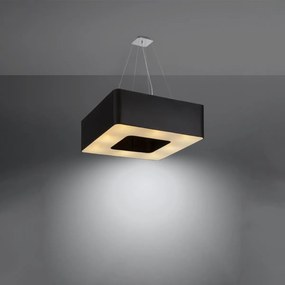 Závesné svietidlo Urano, 1x čierne textilné tienidlo, (biely plast), (60 cm)