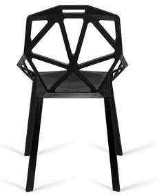 Moderná prelamovaná stolička GOVECTOR čierna sadá dvoch kusov