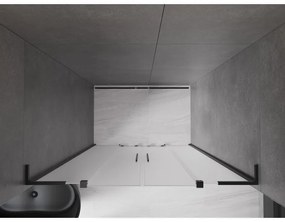 Mexen Velar L Duo, posuvné sprchové dvere do otvoru 150 cm, 8mm sklo námraza, čierna matná, 871-150-003-32-70