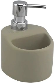 Kuchinox Yogo, keramický dávkovač saponátu 330ml na postavenie, béžová-chrómová, LAV-AMP_4M2M