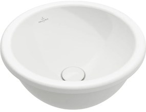 VILLEROY &amp; BOCH Loop &amp; Friends okrúhle zápustné umývadlo bez otvoru, s prepadom, priemer 390 mm, biela alpská, 4A590001