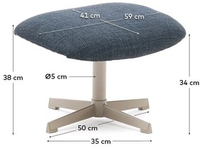 Podnožka sivomodrá Jaspe – Kave Home