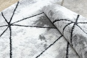 Koberec COZY Polygons kruh, geometrický - sivý