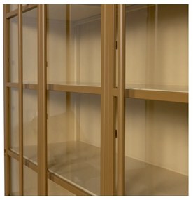 Kovová vitrína v horčicovej farbe 140x200x44 cm Exhibit – WOOOD