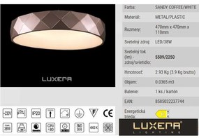 Moderná stropnica Luxera LED CANVAS 18415 Ø47 38W-5509lm