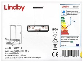 Lindby Lindby - LED Luster na lanku UTOPIA 6xG9/5W/230V LW0523