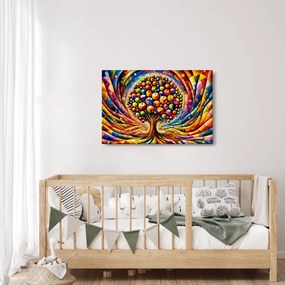 Obraz – Farebný strom s jablkami (90x60 cm)