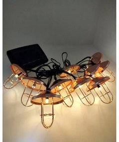 LED Solárny reťazec 10xLED/1,2V 300 mAh 3,8 m IP44 medený