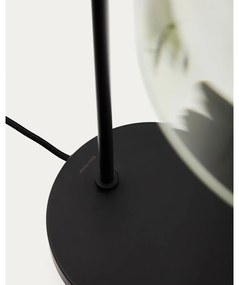 Zelená/v tmavoprírodnej farbe stolová lampa so skleneným tienidlom (výška 55 cm) Silex – Kave Home