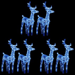 Vianočné soby 6 ks modré 240 LED akrylové 3154259