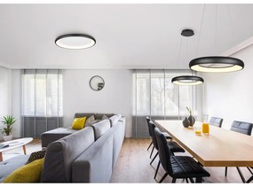 Matne čierne LED stmievateľné závesné svietidlo s kovovým tienidlom ø 62 cm Cardona – Trio