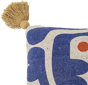 Bloomingville Vankúš z recyklovanej bavlny Eviaya Blue 45x45