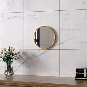 Erga Round, okrúhle zrkadlo 30cm, zlatý rám, ERG-V01-ROUND-3030-GD