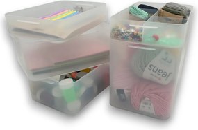 Súprava 5 plastových úložných organizérov PURE BOX A5, mliečny