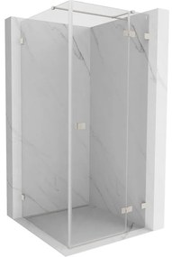 Mexen Lunar T, sklopný sprchový kút pravý 110 x 110 cm, 8mm číre sklo, oceľový profil, 834T-110-110-97-00-P