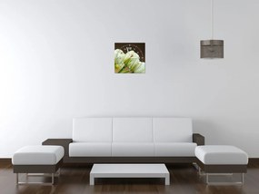 Gario Obraz s hodinami Nádherné biele tulipány Rozmery: 60 x 40 cm