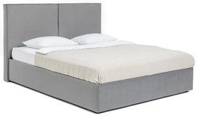 Sivá čalúnená dvojlôžková posteľ s úložným priestorom s roštom 180x200 cm Thessa Bold – Bonami Selection