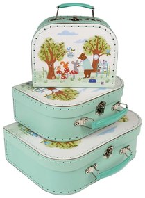 Kartónové detské organizéry na hračky v súprave 3 ks 21x28x8 cm Woodland Friends – Rex London