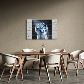 Obraz - Motýľ na stene (90x60 cm)