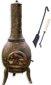 TERA Vonkajší záhradný kozub zliatina 120 cm - bronz