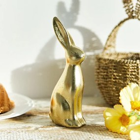 Dekoratívna figúrka zajaca MAX zlatá 845166