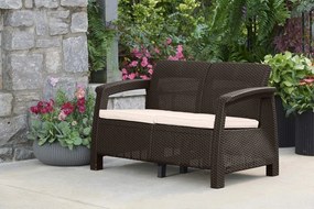 Záhradná pohovka KETER Corfu Love Seat Sofa - Brown