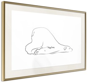 Artgeist Plagát - Lazy Bear [Poster] Veľkosť: 90x60, Verzia: Zlatý rám