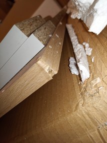 AKCIA Biely jedálenský stôl s doskou v dekore dub sonoma MADO 120x80 II. akosť