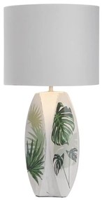 Bielo-zelená stolová lampa s textilným tienidlom (výška 59 cm) Palma – Candellux Lighting