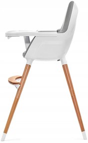 Drevená stolička na kŕmenie Kinderkraft Fini sivá