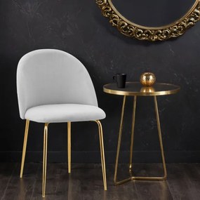 Jedálenská stolička FARGO zamatová, zlatá / sivá