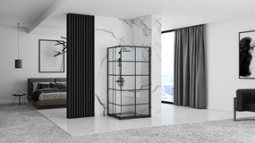 Rea Concept, sprchovací kút 80x100x190 cm, čierny profil + čierna sprchová vanička Savoy, KPL-K1006