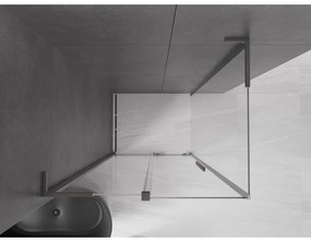 Mexen Velar L, sprchový kút s posuvnými dverami 110 x 100 cm, 8mm číre sklo, grafit brúsený, 871-110-100-03-66