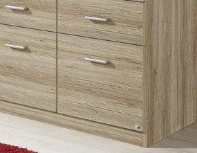 Šatníková skriňa Bremen, 136 cm, dub san remo