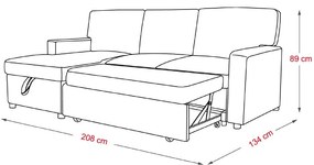 Rozkladacia rohová súprava Catini FREYA s úložným priestorom