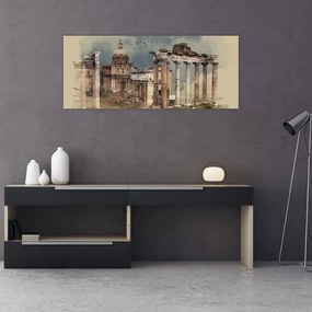 Obraz - Forum Romanum, Rím, Taliansko (120x50 cm)