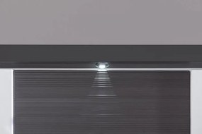 Vitrína Caracas typ 28, grafit/biely lesk, s osvetlením