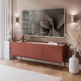 TV STOLÍK LUCCA CERAMIC RED / DUB LINEA 144 cm