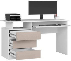 PC stolík Bronte (biela + lesk cappuccino). Akcia -19%. Vlastná spoľahlivá doprava až k Vám domov. 1128513