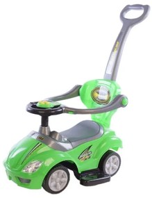 BABY MIX Detské odrážadlo s vodiacou tyčou 3v1 Baby Mix Mega Car zelené