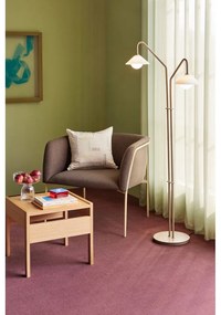 Béžová stojacia lampa so skleneným tienidlom (výška 165 cm) Come – Hübsch