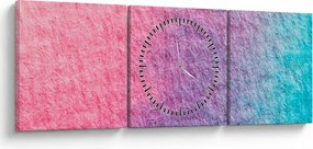 Obraz farebné textúry (s hodinami) (90x30 cm)