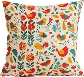 Obliečka na vankúš z mikrovlákna RETRO BIRD 45x45 cm, farebný