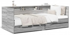 Denná posteľ so zásuvkami sivá sonoma 75x190 cm kompozit. drevo 3280865