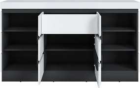 Široká úložná komoda Campania 161 cm, biela/antracit